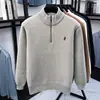 Suéter de Piel de Visón de Alta Calidad para Hombre, Nuevo Estilo Otoño e Invierno, Bordado Pesado, Forro Polar, Engrosado, con Cremallera, Capa Base Cálida
