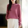 2025 Nuevo Otoño e Invierno Terciopelo de Mapache con Perlas de Punto de Cuello Alto a Media Manga Suéter Holgado con Lentejuelas Camiseta Base Superior para Mujer