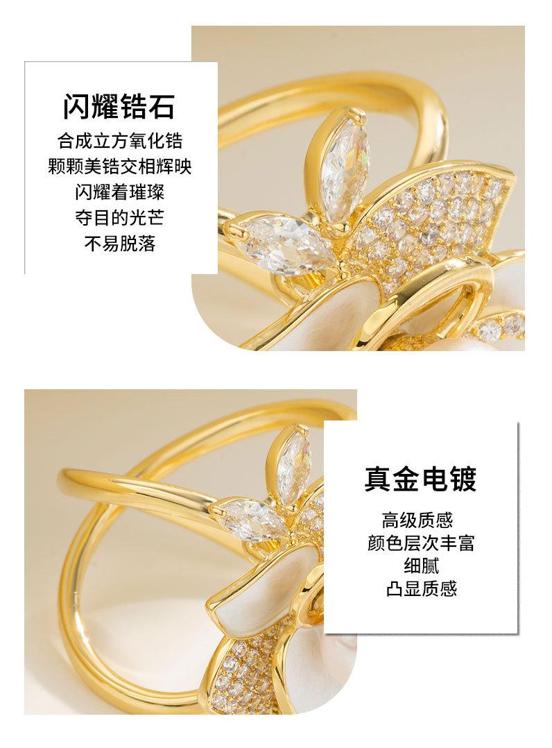 小香风山CHA花丝巾扣时尚优雅淡水珍珠花朵方巾扣