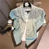 Lenço de Seda Social Clássico Elegante 2026 para Mulheres, Lenço Versátil da Moda em Seda Sintética com Estampa Floral, Lenço Quadrado de Alta Qualidade Estilo Nacional 90cm