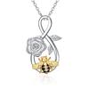 Collar con colgante de abeja rosa de amor infinito personalizado, nuevo, transfronterizo, con separación de colores, joyería animal, venta directa de fábrica