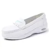 Zapatos de Enfermera para Mujer en Primavera y Verano, Suela Suave, Transpirables, No Cansan, Antideslizantes, Piel Genuina, Zapatos Específicos para Enfermeras de Hospital, Zapatos Blancos de Trabajo