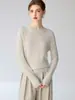 Suéter de cuello redondo 100% cachemira pura para mujer, nuevo suéter básico de punto liso para otoño e invierno, jersey de cachemira ajustado