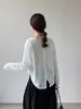 Camiseta de Lyocell con Protección Solar y Frescura Jiangzuo, Manga Larga con Botones en la Espalda para Mujer, Versátil Casual de Verano, Cubre Ropa Z8910