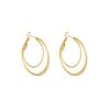 Acero de titanio doble anillo superficie de papel de estaño arete de acero inoxidable nicho ins europeo y americano venta al por mayor estilo europeo y americano aretes círculo alto sentido