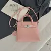 Bolso de Viaje de Color Sólido Estilo Coreano con Patrón de Lichi, Bolso Cuadrado Pequeño para Mujer, Nuevo Modelo Verano 2026, Bolso de Mano de Gran Capacidad, Bolso de Hombro y Cruzado