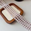 Manta Rosa Rosa Púrpura Perla Imitación Vidrio Agujero Recto DIY Cuentas para Joyería Cuerda de Cuentas Imitación Shijia Brillante de Alta Calidad