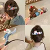 Pinza para el pelo de perro grande linda Versátil Tela Cuadros Parte trasera de la cabeza Moño Pinza de pico de pato Accesorio para el pelo