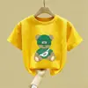 Roupas de Verão Tendência e da Moda para Meninos, Camiseta Base Estampada de Algodão Puro Infantil Novo Estilo Verão 2026