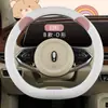XH Transfronterizo F34 Oreja de Oso Piel Nappa Cubierta para Volante de Coche Venta al por Mayor Nuevo Lindo Dibujos Animados Accesorios de Interior