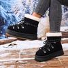 Botas de Nieve Gruesas con Suela Gruesa y Forro de Piel para Mujer, Nuevo Estilo de Invierno, Forradas de Felpa, Cálidas, Antideslizantes, Fáciles de Poner, Zapatos de Algodón con Puño