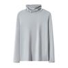 220g Modal Casual Cuello Alto Holgado Camiseta Base Nuevo Otoño/Invierno Color Sólido Manga Larga Camiseta Top para Mujer