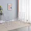 Silla de bambú transparente de cristal para banquete de boda al aire libre silla de cristal acrílico silla de comedor de plástico Silla Fénix Taburete Napoleón