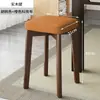 Banqueta de Madeira Maciça, Cadeira de Jantar em Freixo Branco Nórdico, Banqueta Doméstica para Maquiagem, Banqueta de Madeira Natural Empilhável Minimalista Moderna para Vestir