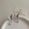 Pendientes de Mariposa Lava Líquida con Aguja de Plata S925 para Mujer Dulce Fresca Chica Picante Estilo Frío Diseño de Nicho Pendientes Pendientes