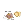 Pingente de Borboleta Exquisito em Aço Inoxidável Dourado com Strass para DIY Colar Pulseira Acessórios de Vestuário Joias Atacado Transfronteiriço