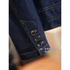 ¡Tienda Hejia 3996+! ¡Chaqueta de Mezclilla Color Tierra! Chaqueta de Cáñamo y Algodón con Cuello Redondo Adelgazante para Mujer 26 Primavera H040102