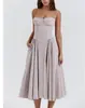Vestido strapless de estilo europeo y americano más vendido del verano de Amazon, con cintura entallada, diseño moderno y sexy, perfecto para vacaciones en la playa