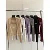 Su dulce principios de otoño estilo coreano simple versátil ajustado fruncido sin mangas manga larga camisa base 66849