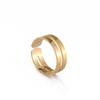 Venta Caliente Transfronteriza Acero Inoxidable Geométrico Anillo Abierto Minimalista para Mujer Hombre Negro Oro Glosario Anillo de Pareja
