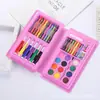 Set de 42 Pinceles para Niños, Bolígrafo de Acuarela, Caja de Regalo de Papelería, Set de Bolígrafos de Colores para Pintar con Crayones