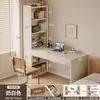 Mesa de Canto, Mesa para Computador de Mesa, Penteadeira para Quarto de Menina, Mesa de Estudo para Estudante em Casa, com Estante Integrada para Apartamentos Pequenos
