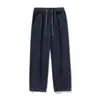 Jeans Vintage de Mezclilla Cruda, Pantalones Estilo Primavera Nuevos con Puños Plisados, Corte Holgado Estilo Americano, Pantalones Largos Únicos con Cordón