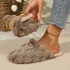 Nuevas pantuflas peludas para casa en stock transfronterizas, pantuflas cálidas para primavera y otoño, pantuflas de algodón para interior para parejas de hombres y mujeres, venta al por mayor