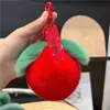 Pele de coelho Rex imitação coisa boa acontecer chaveiro pingente boa Caqui acontecer bola de pelúcia mochila bolsa decoração para pendurar pingente de Caqui feminino
