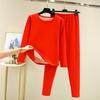 Otoño e Invierno Ropa Interior Térmica de Terciopelo Alemán para Mujer Terciopelo Grueso Ropa Interior Otoñal y Pantalones Otoñales Calentamiento por Lijado Talla Grande Conjunto Interior de Dos Piezas