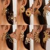 Pendientes de clip con perlas de imitación y diamantes vintage, con explosiones transfronterizas europeas y americanas, con cuentas redondas exageradas y flores de sol para mujer