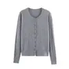 Moda Femenina de Punto Trenzado Color Sólido Cuello Redondo Cardigan Suéter Nuevo Primavera 2026 AliExpress Transfronterizo