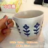 Xícara de café americana feita à mão, caneca de cerâmica de alto valor de cor, bonita, doméstica, de grande calibre, portátil, côncava-convexa, copo de água