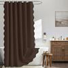 Cortinas de Chuveiro de Cor Sólida de Linho Sintético com Borda Ondulada Preta, Cortinas Impermeáveis para Banheiro e Cortinas Divisórias de Banheiro - Modelos Transfronteiriços Novos Cuidadosamente Selecionados