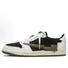Zapatillas casuales deportivas de baloncesto de caña baja, AJ1 Reverse Hook Mocha Black Warrior Lightning, transfronterizas, genuinas, directas del fabricante, para hombres y mujeres