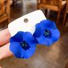 Brincos de Flor Azul Exagerados de Alta Qualidade Luxo Leve Tridimensional Design Único de Brincos Moda Versátil Brincos Distintos