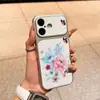 Capa com Padrão de Flor Borboleta Adequada para iPhone 17 Pro Max, Capa de Celular com Textura de Lichia para Apple 16 Pro, Estilo Menina para 15, Estilo Nicho para 14 Pro