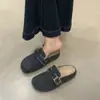 Pantuflas de Algodón con Forro de Borrego Lana Retro Baotou para Usar Afuera Zapatos Birkenstock de Ponerse Fáciles Suela Gruesa para Mujer Otoño e Invierno 2025