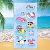 Toalha de banho de secagem rápida infantil de grandes dimensões Giz de cera Pequena nova toalha de praia Microfibra Velo de dupla face Toalha de praia com impressão digital