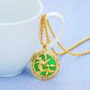 Colgante de ojo de gato chapado en oro de 24 quilates de Xin Decoration Industry, joyería vietnamita Sha Jin, colgante de dragón de jade malayo, accesorios de latón vintage para mujer