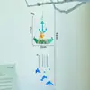 Sino de Vento Criativo Estilo Oceano Transfronteiriço Barco Decoração de Velheiro para Casa Modelo de Velheiro de Madeira Barco Pequeno de Madeira Pingente Aéreo