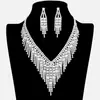 Traje de Moda con Borlas para Boda Nupcial Transfronteriza Traje de Moda Europeo y Americano Vestido de Noche Collar de Pedrería Accesorios Collar