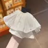 Elegante Pinza para Cola de Caballo de Malla Perlada, Elegante Pasador Estilo Falda Beige, Sensación de Alta Gama para la Parte Posterior de la Cabeza, Pinza de Tiburón para Media Cola