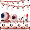 Nova Decoração de Festa de Aniversário Temática de Olhos Grandes Criativos Mais Vendida da Amazon Conjunto de Decoração com Bandeiras e Utensílios de Mesa