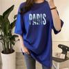 Estilo Coreano Novo Verão Gola Redonda Manga Curta plus size Solto Comprimento Médio Camiseta Top Camisa Estampada Sudeste Asiático Venda Quente
