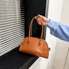 Bolso de hombro para mujer, moderno estilo retro de cuero encerado al aceite para el hombro o debajo del brazo, bolso concha minimalista para el trabajo y para ir al trabajo