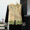 Novo colete estilo chinês da mamãe para mulheres, nova coleção de outono, gola alta, cetim, design vazado, roupas para mulheres de meia-idade e idosas