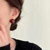 Pendientes de lujo de alta calidad color rojo año de nacimiento 2024 para mujer, pendientes retro estilo Hong Kong para otoño e invierno, pendientes elegantes