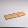 Conjunto de Bandeja de Bambu para Potes de Temperos Compartimento Único Dois Compartimentos Três Compartimentos Quatro Compartimentos Tipo Plano Ferramentas de Cozinha Bandeja Base
