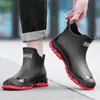 Sapatos baixos branco arroz à prova d'água para primavera e outono, sapatos de borracha antiderrapantes para chef de cozinha, sapatos aquáticos pretos modernos masculinos, sapatos de vau planos para exterior para homens